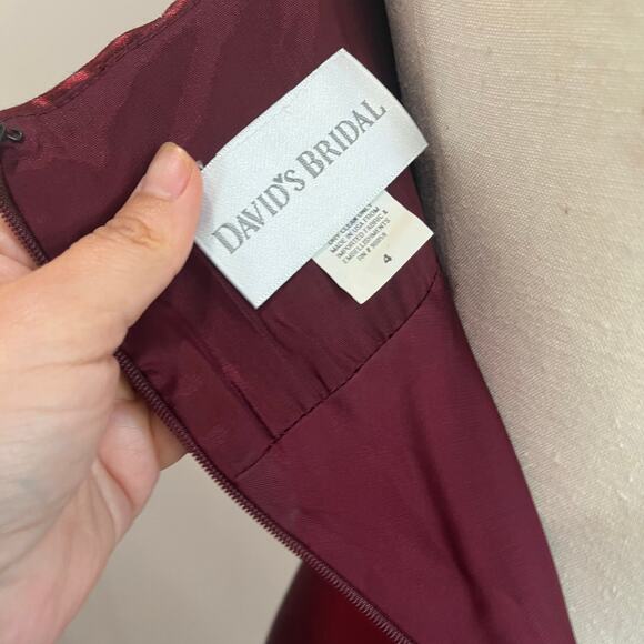 Vintage Y2K 90s Goth Vampire Milkmaid Dark Red Burgundy Prom Dress Sz 4 - Picture 8 of 9